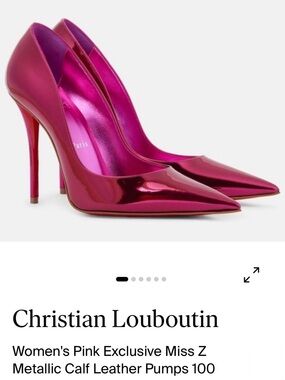 Christian Louboutin Metallic Fuchsia Pointed-Toe Stiletto Pumps
